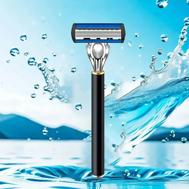 Replacement Razor Blades Safety Shaver Set with Anti-Slip Metal Handle with 1 Razor + 36 Blades