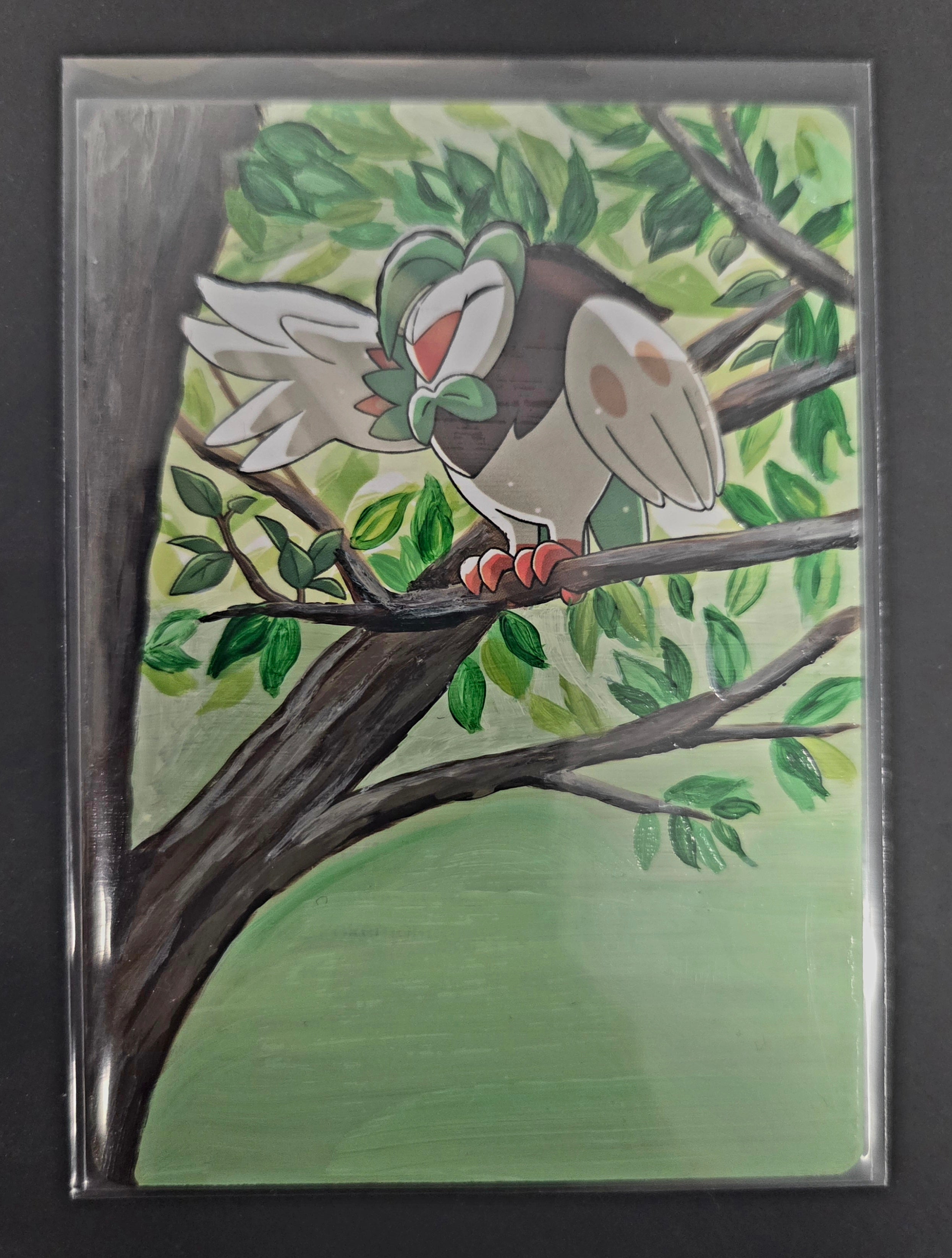 Custom Painted Dartrix Pokemon Card