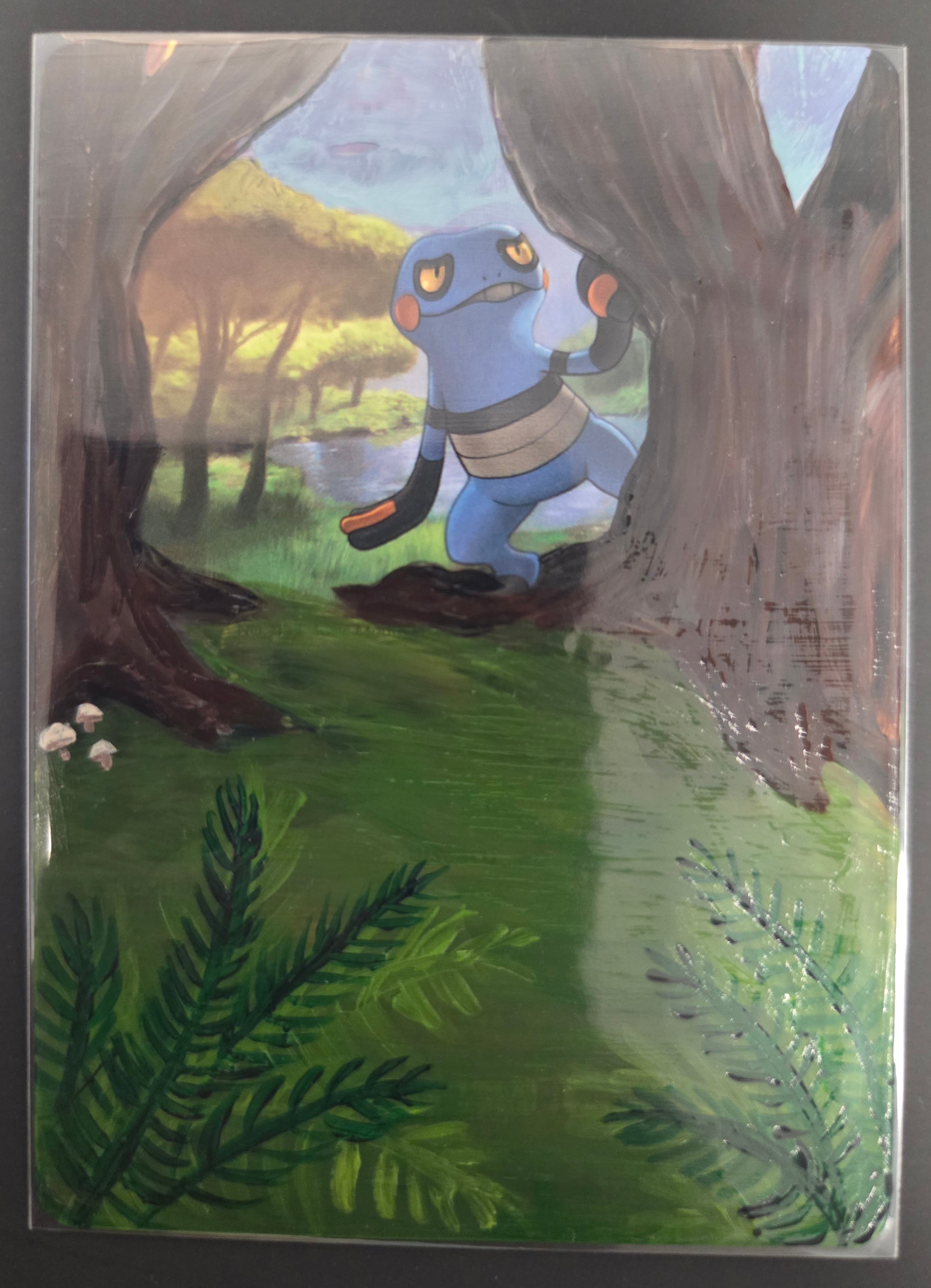Custom Painted Croagunk Pokemon Card