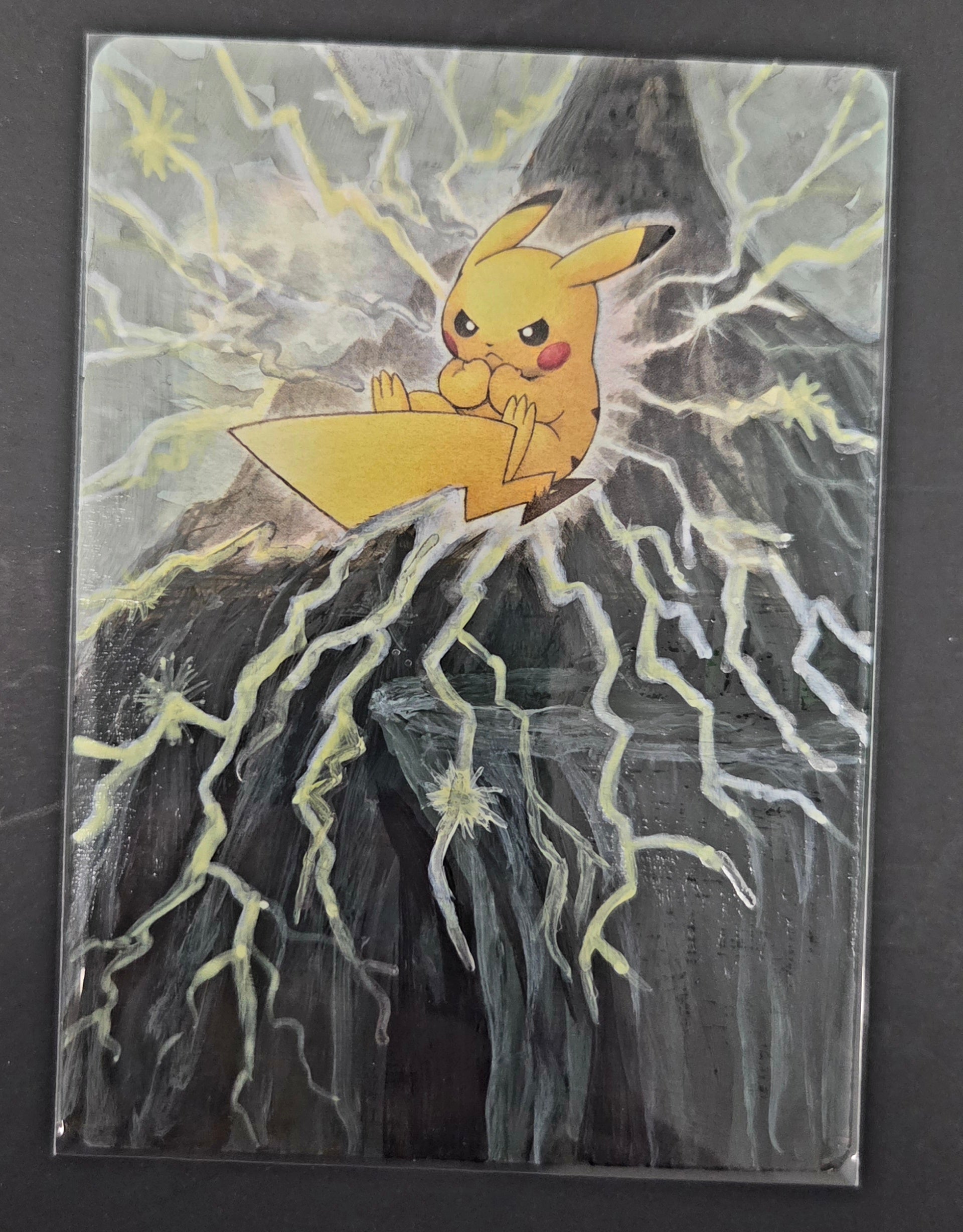 Custom Painted Pikachu Pokemon Card