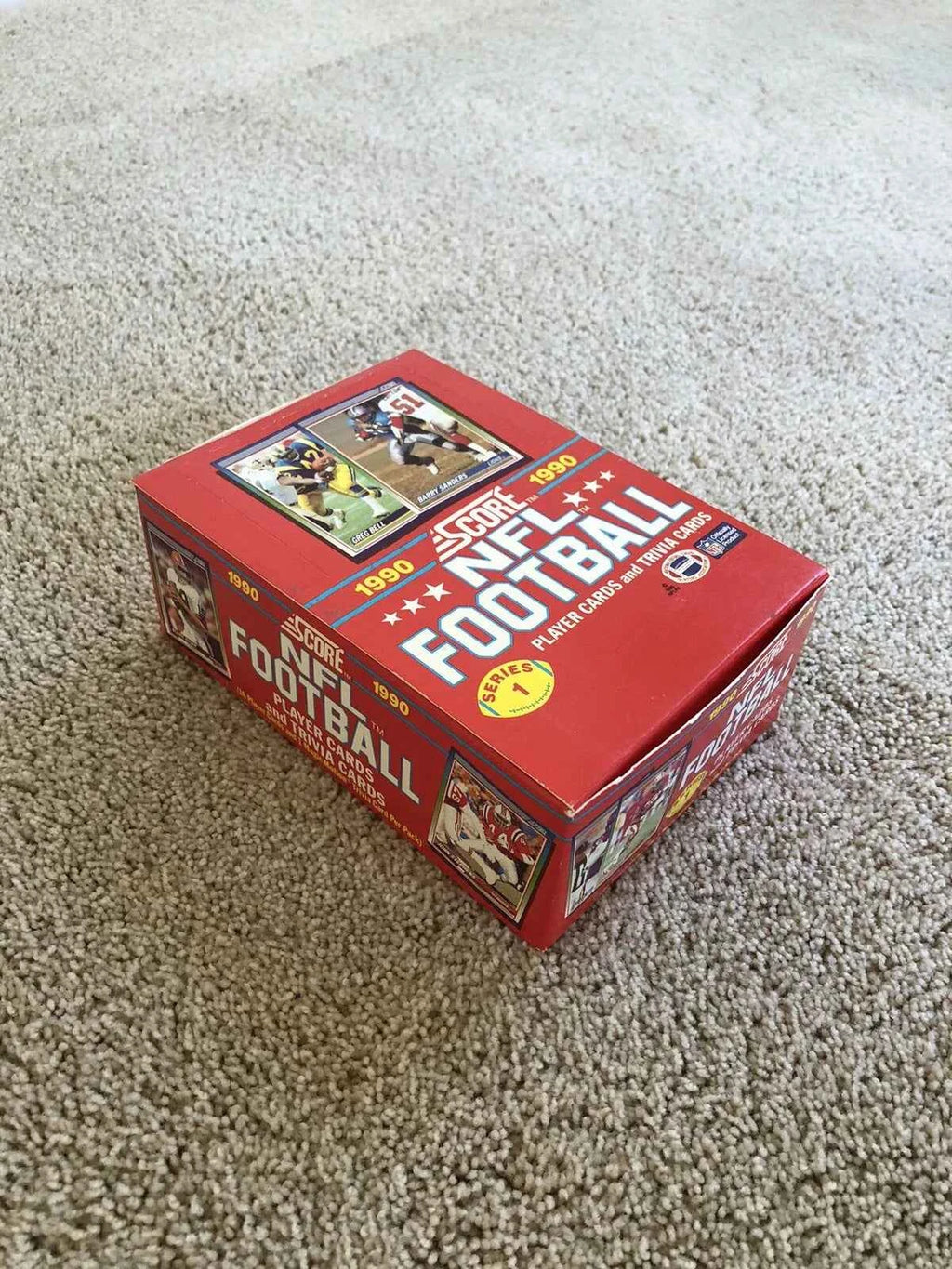 1990 SCORE FOOTBALL SERIES 1 WAX BOX (36 PACKS)