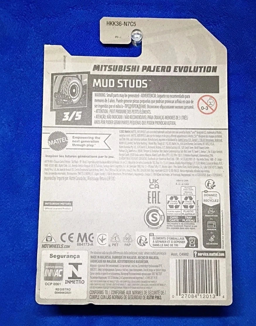 Mitsubishi Pajero Evolution Mud Studs Hot Wheels Die-Cast | Rally SUV Collector's Edition
