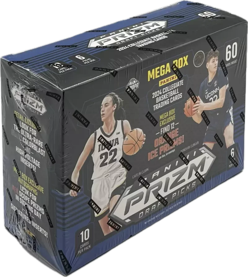 2024 Panini Prizm Collegiate Draft Picks Basketball Mega Box (Orange Ice Prizms)