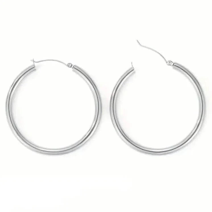 S925 50mm Solid Hoop Earrings for Women