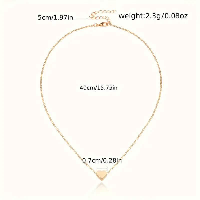 Simple Exquisite Heart-Shaped Pendant Alloy Necklace