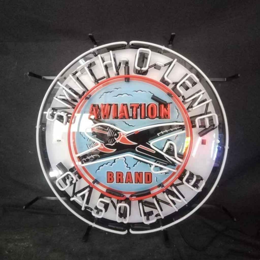 Blue Smith-o-lene Gasoline Aviation Brand Neon Signs Light