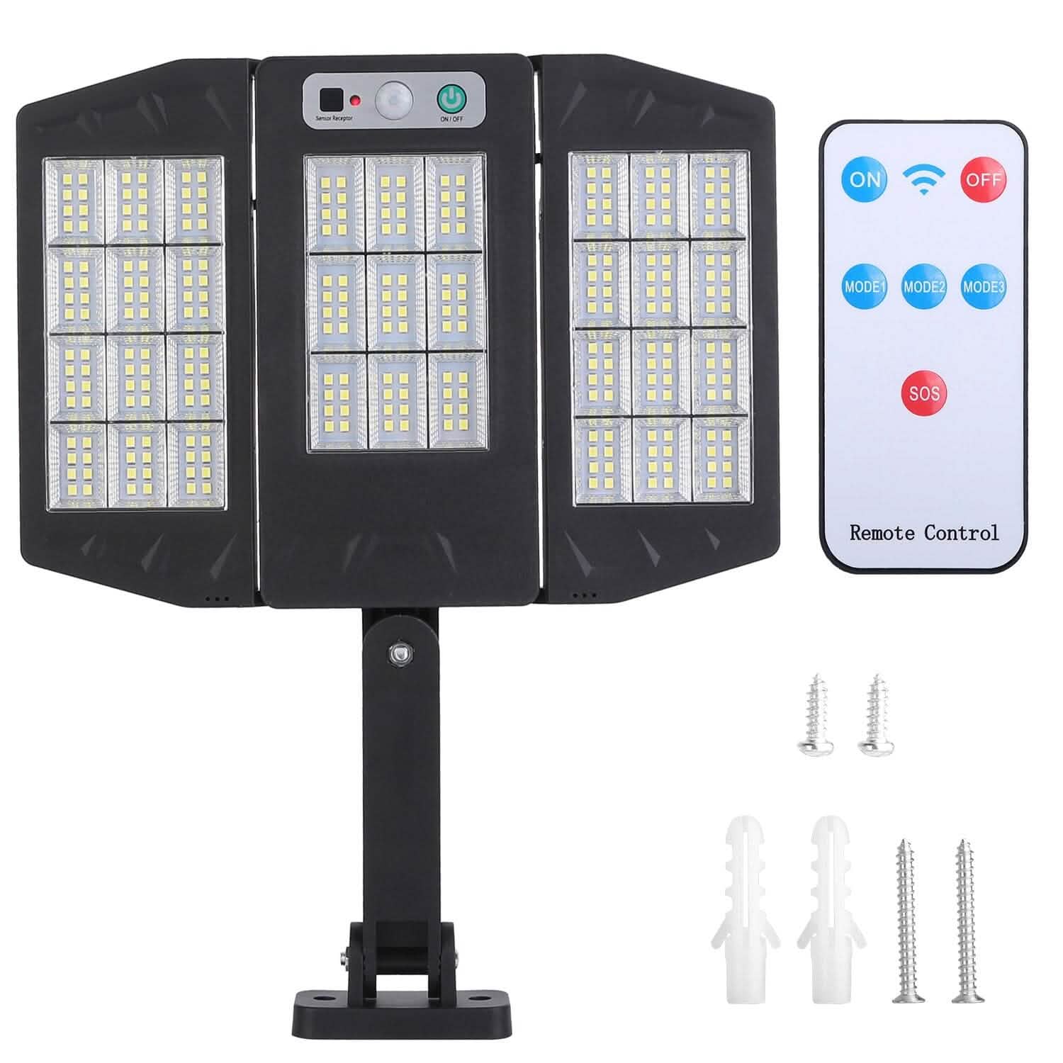 Solar Wall Light Outdoor Beads PIR Motion Sensor Remote Control Wireless Lamps