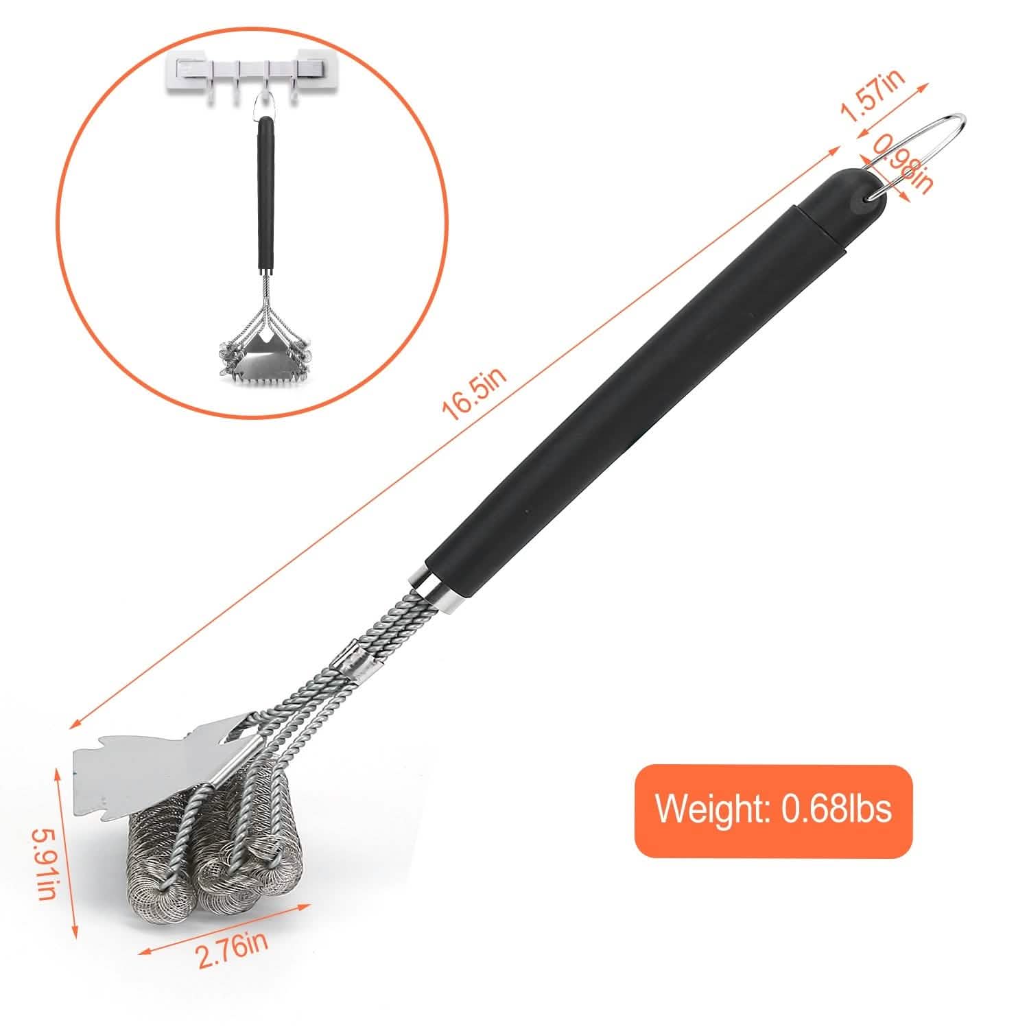 Stainless Steel BBQ Grill Cleaning Brush