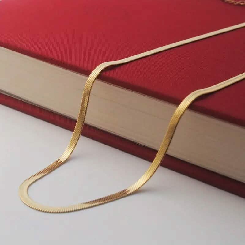 Stainless Steel Blade Unisex Flat Snake Clavicle Chain