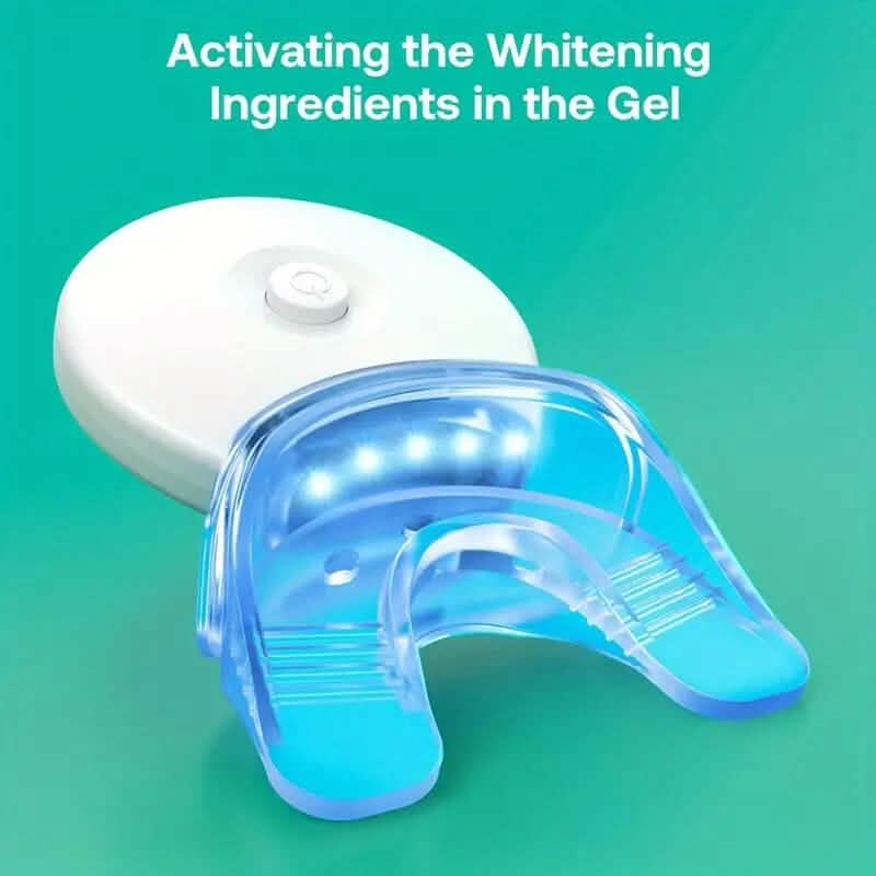 Teeth Whitening Gel Kit with 6 Teeth Cleaning Gel + 2 Dental Trays + Cleaning Led Light