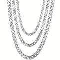 Titanium Stainless Steel Trendy Necklace Cuban Chain with Lobster Clasp