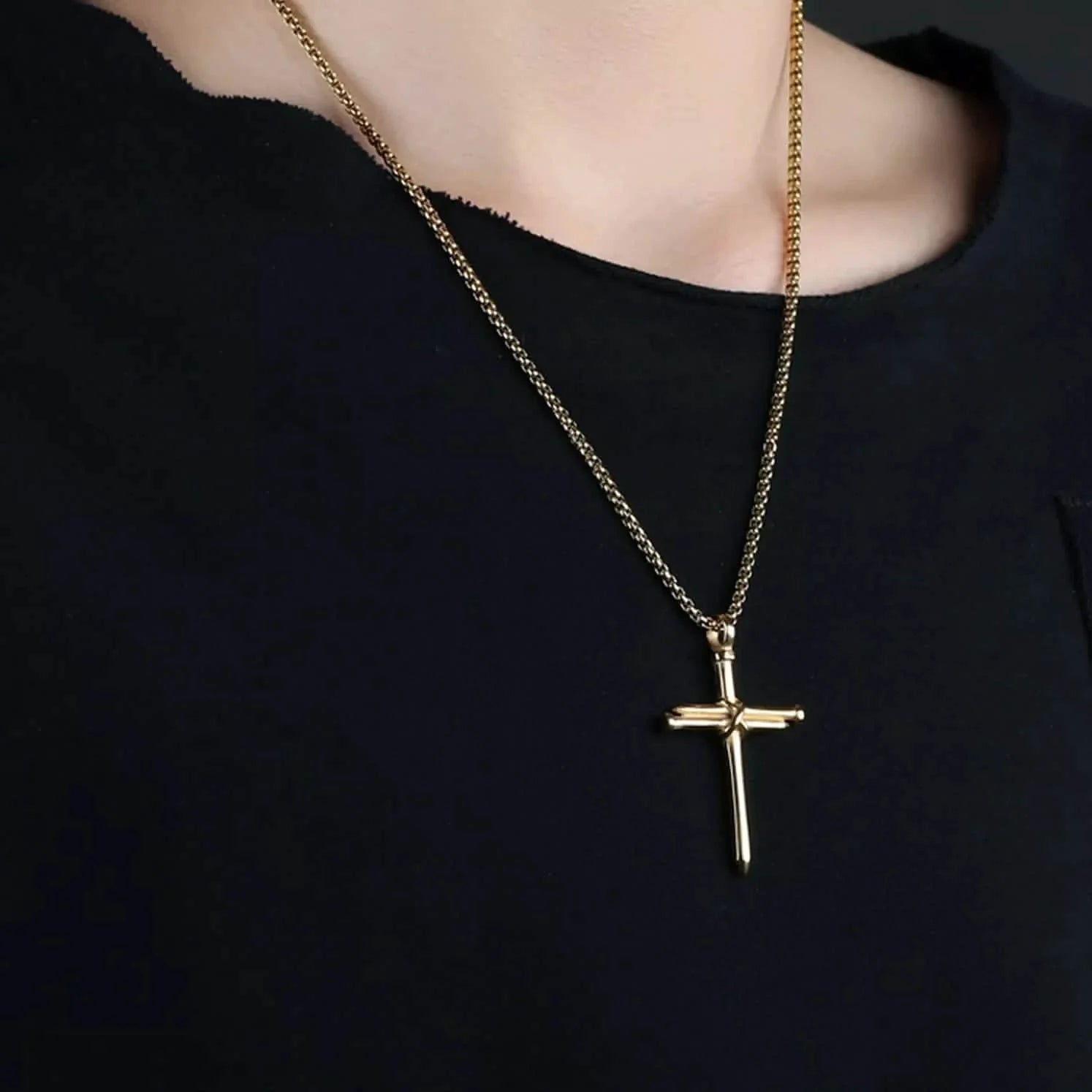 Titanium Steel Casting Steel Nails Cross Men's Pendant Punk Style