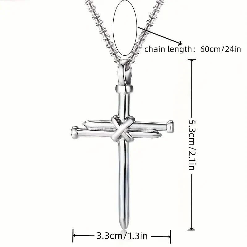 Titanium Steel Casting Steel Nails Cross Men's Pendant Punk Style