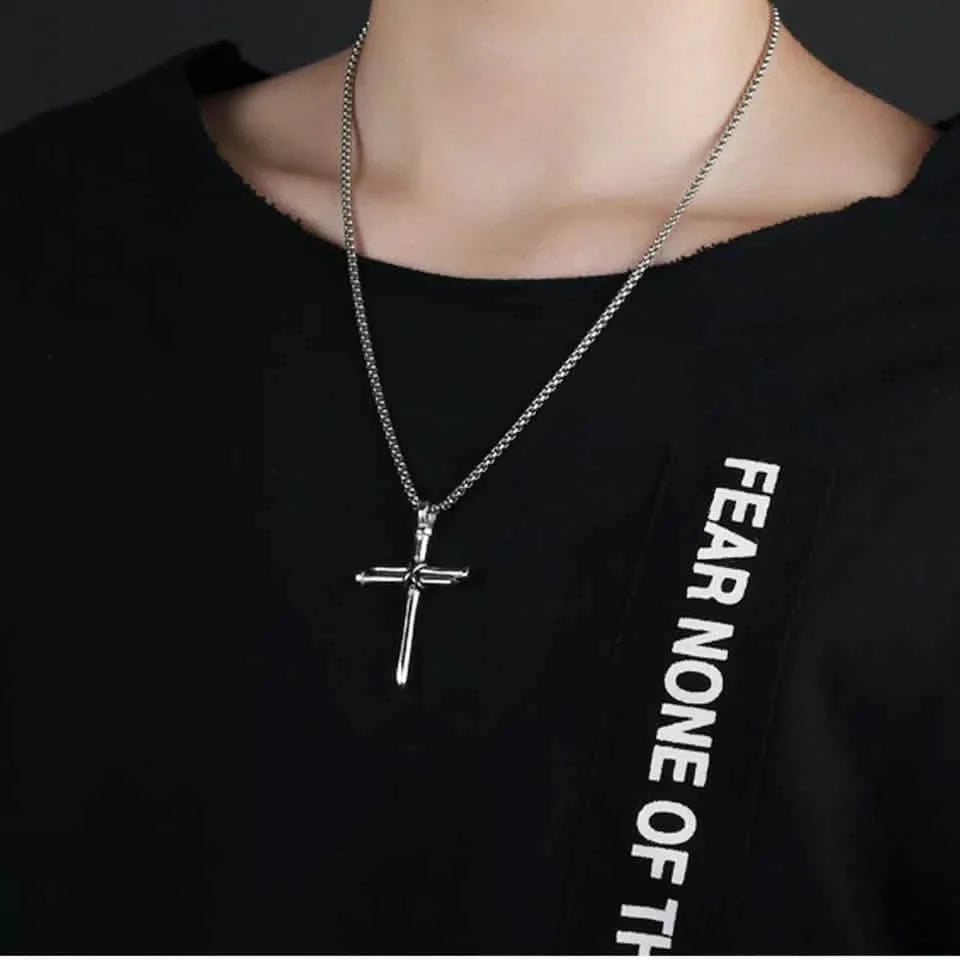 Titanium Steel Casting Steel Nails Cross Men's Pendant Punk Style