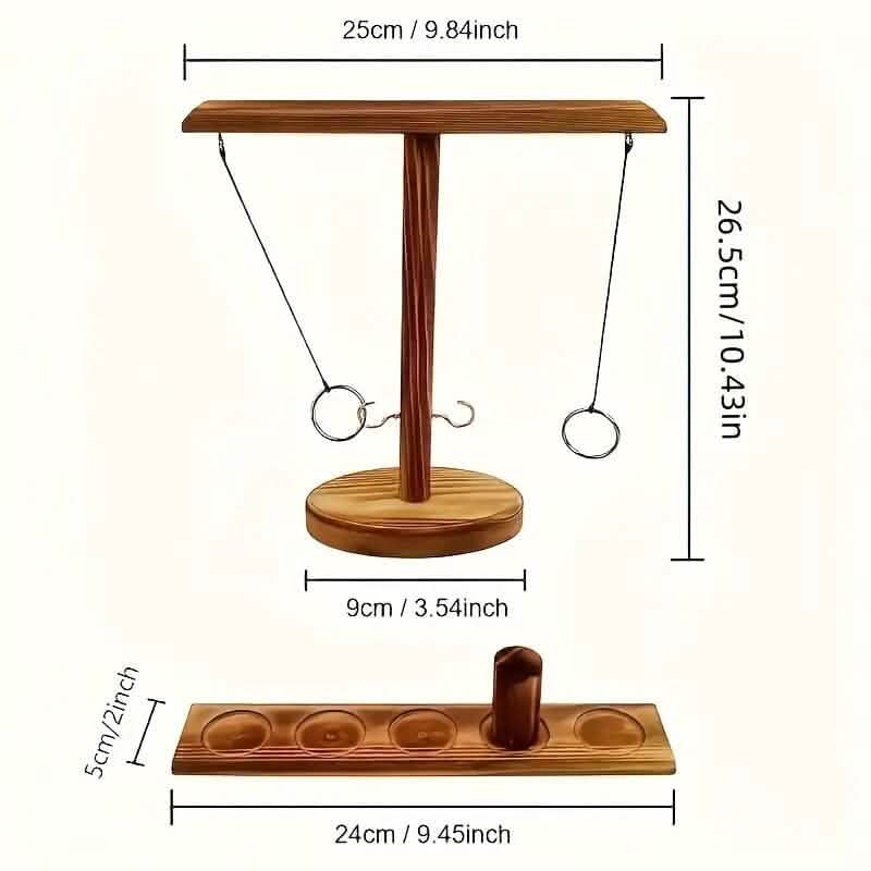 Ultimate Wooden Ring Toss Hook and Ring Indoor Combat Game