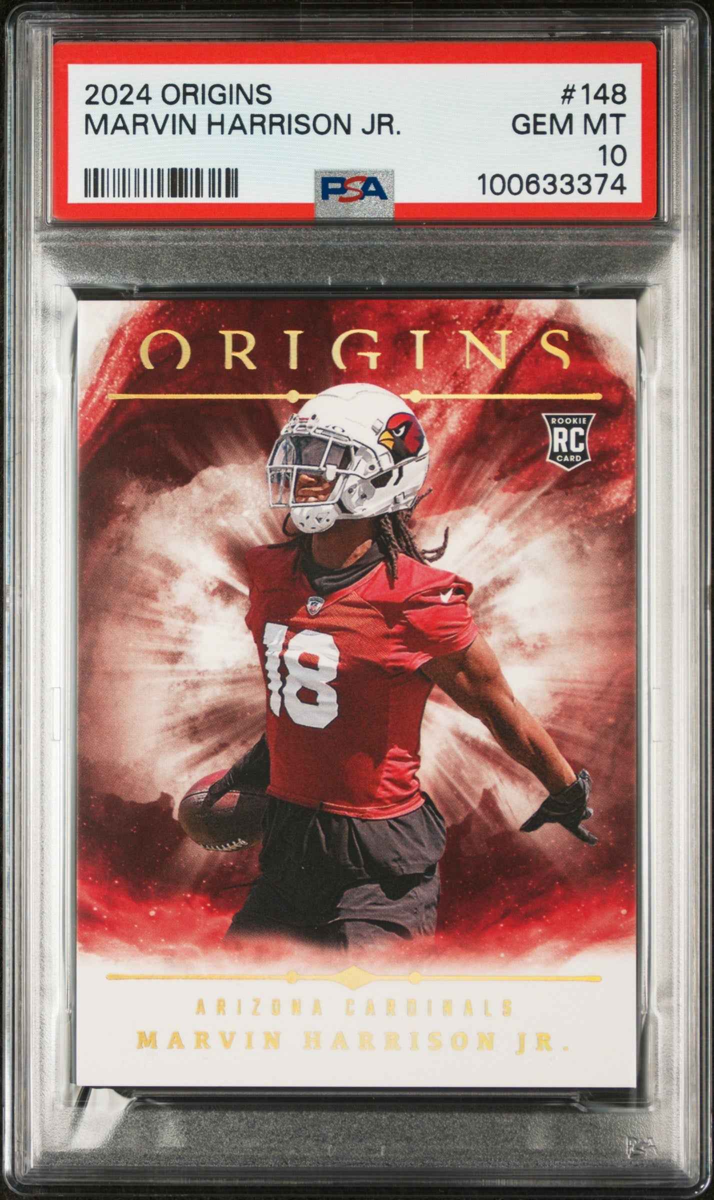Graded 2024 Panini Origins Marvin Harrison Jr #148 Rookie RC Football Card PSA 10 Gem Mint
