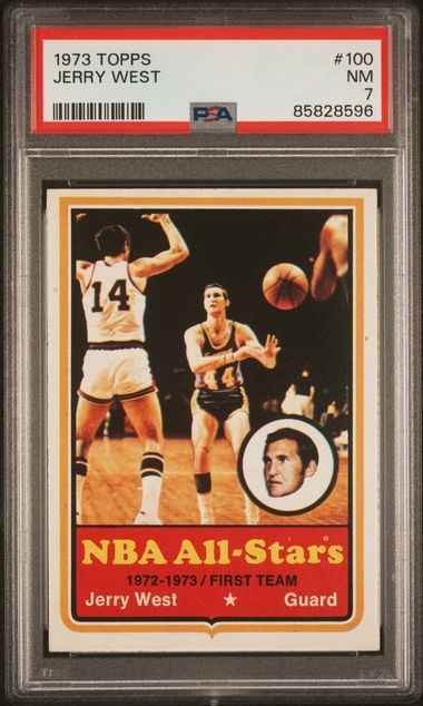 Graded 1973 Topps Jerry West #100 Basketball Card PSA 7 Near Mint
