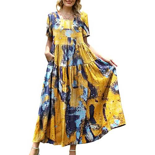 Women Casual Loose Bohemian Floral Dress