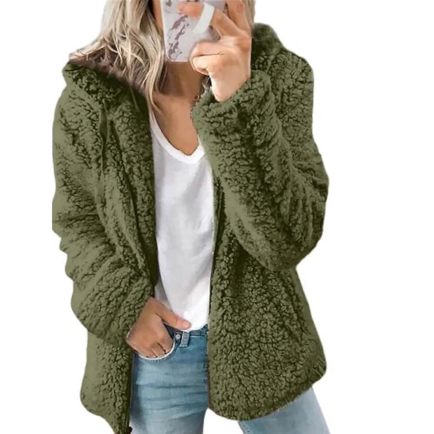 Women's Plus Size Hoodie Coat Long Sleeve