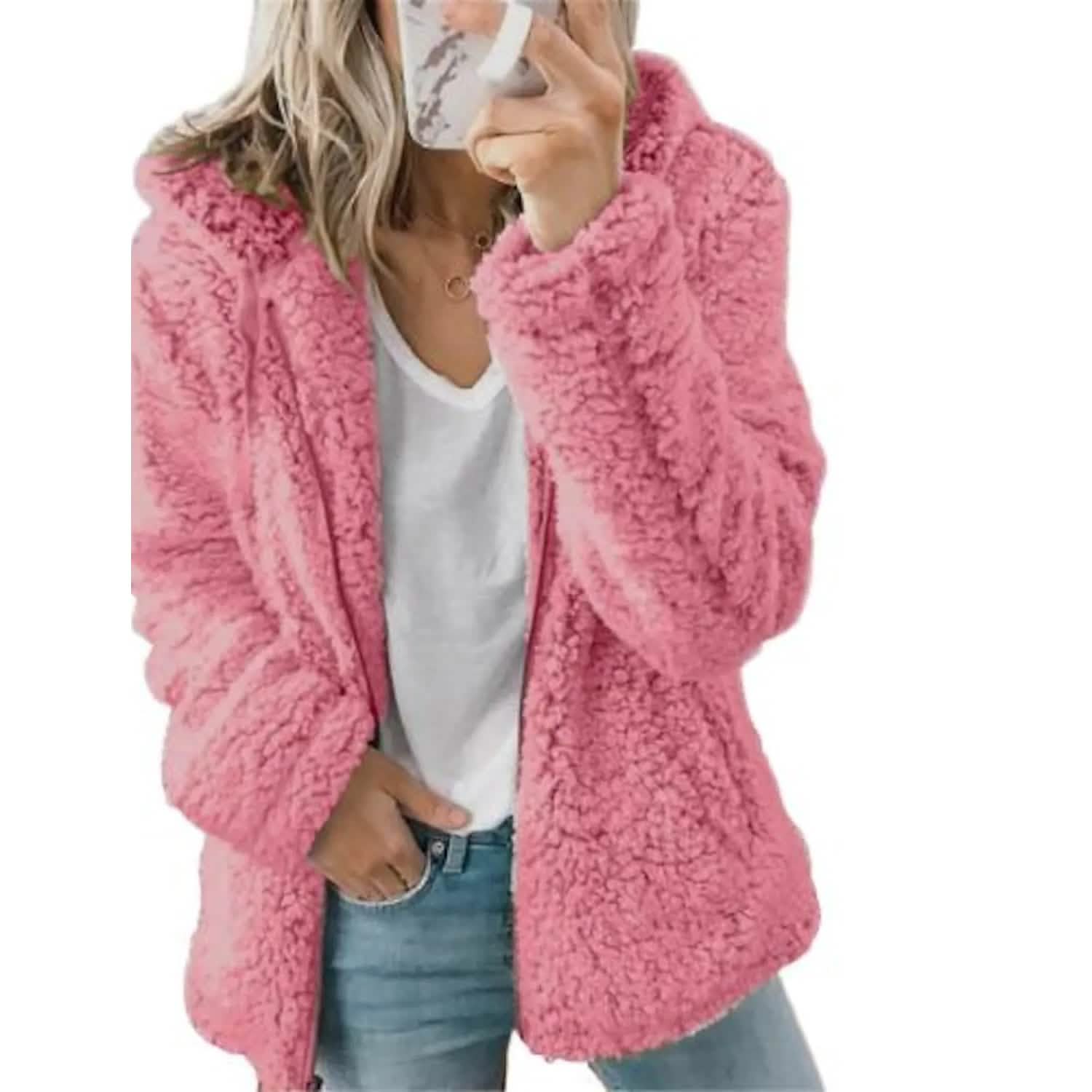 Women's Plus Size Hoodie Coat Long Sleeve