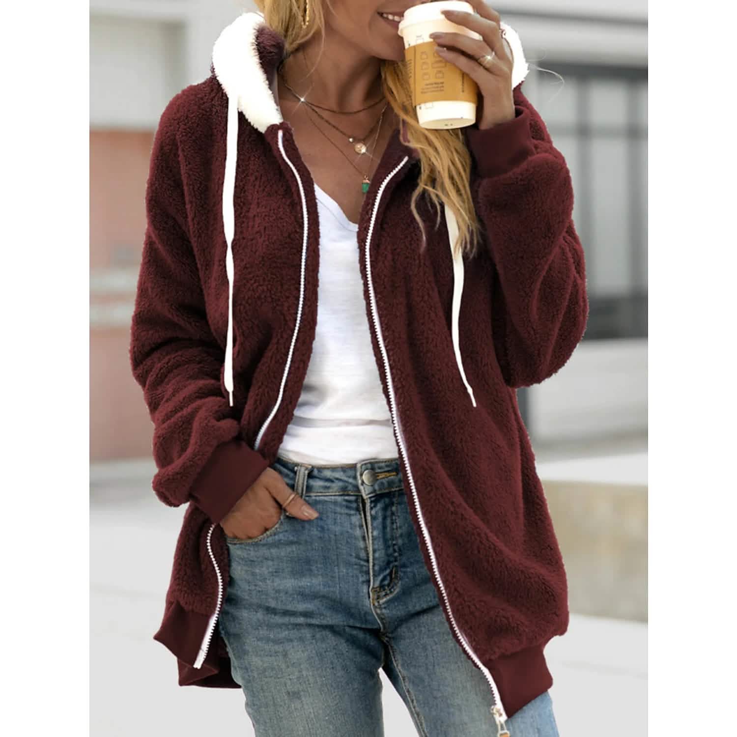 Women's Zip Fleece Hoodie Sweatshirt
