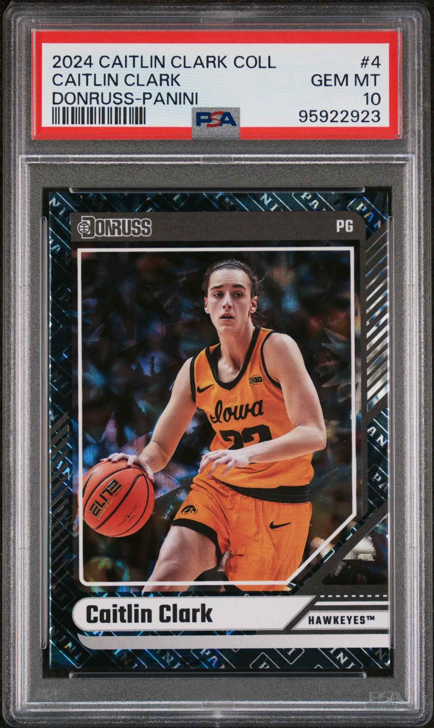 Graded 2024 Panini Caitlin Clark Collection Caitlin Clark #4 Donruss Panini Rookie RC Basketball Card PSA 10 Gem Mint