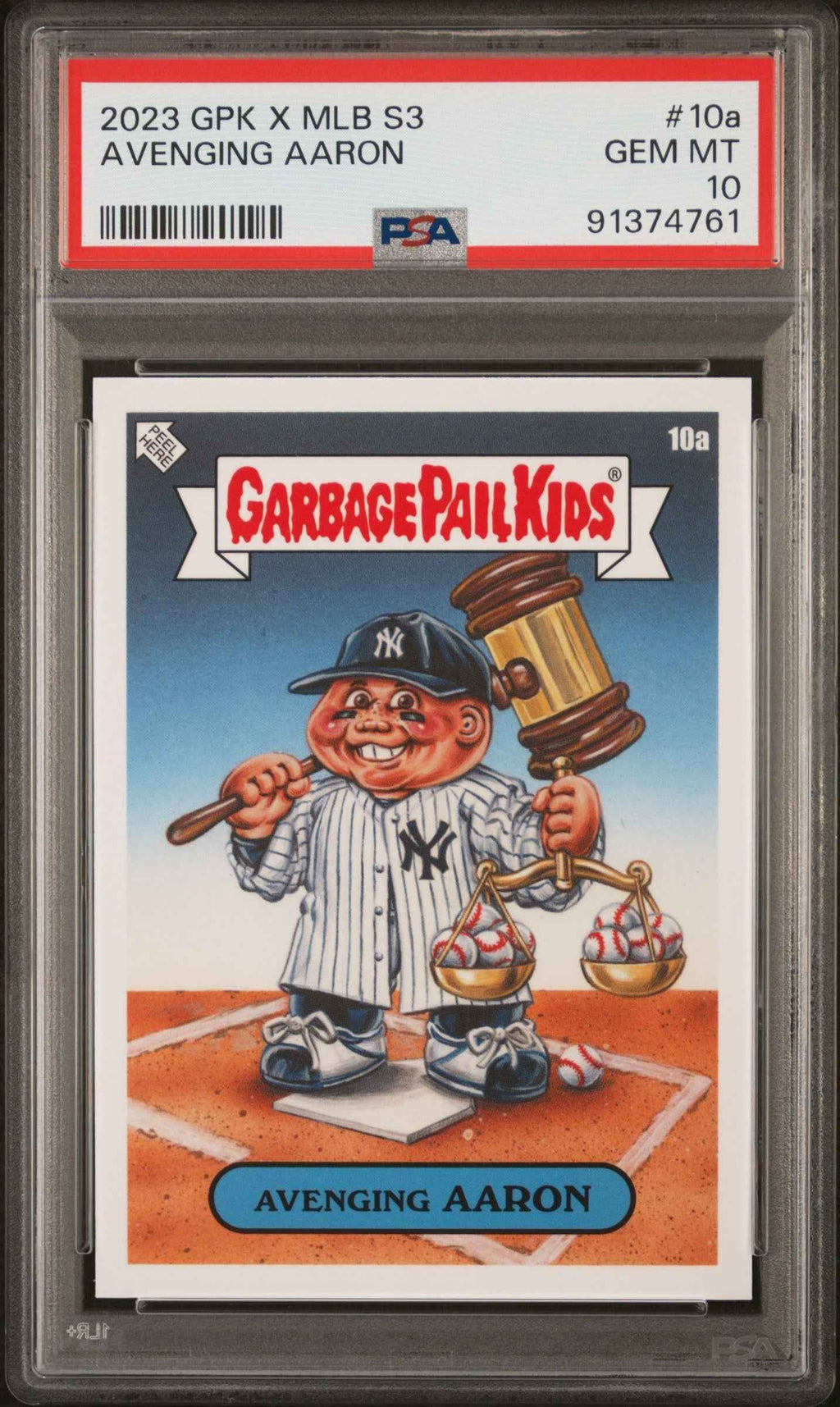 Graded 2023 Topps Garbage Pail Kids Aaron Judge #10A Avenging Aaron Baseball Card PSA 10 Gem Mint