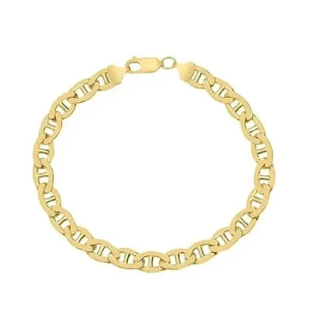 Yellow Gold Cuban, Mariner, Figaro, or Rope Bracelet Gold Filled High Polish Finish